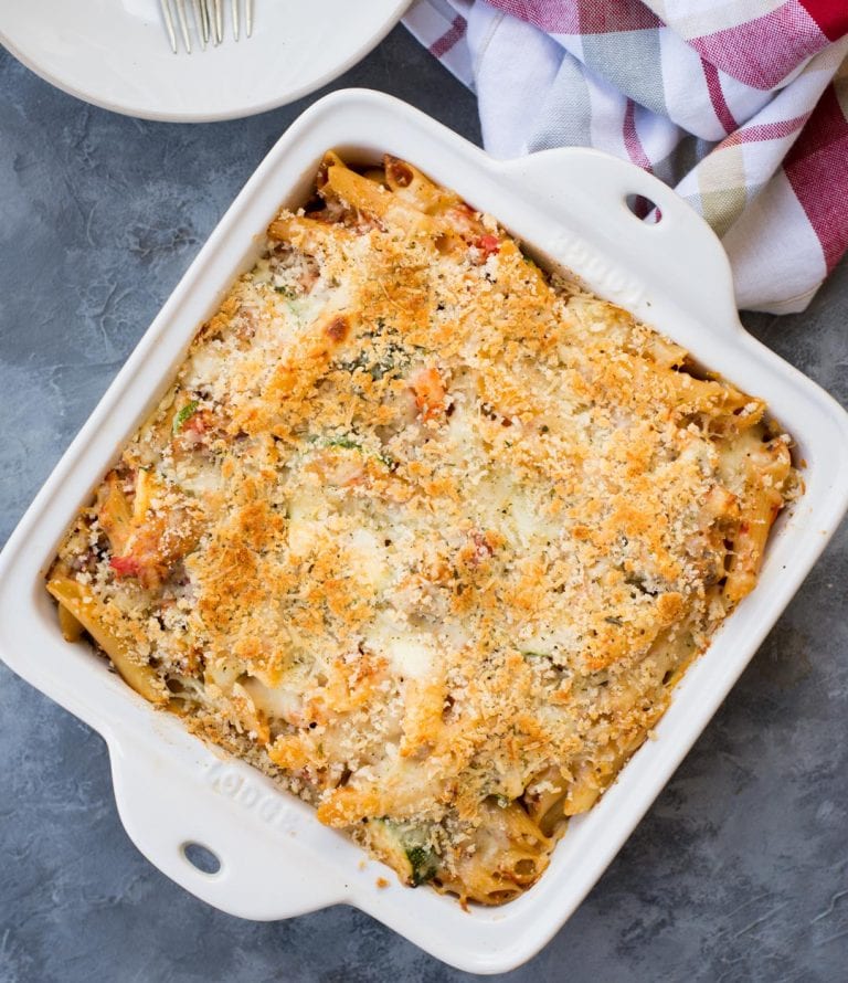 Easy Vegetable Pasta Bake The Flavours Of Kitchen