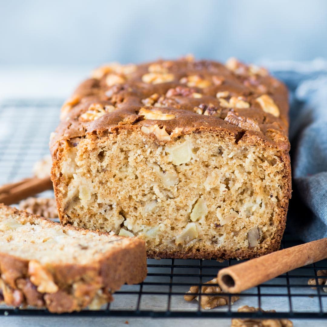 Moist Apple Cake chunks of fresh apple, walnut is a perfect cake with your afternoon tea. With a hint of cinnamon, this cake has tender crumbs and chunks of apple in every bite.