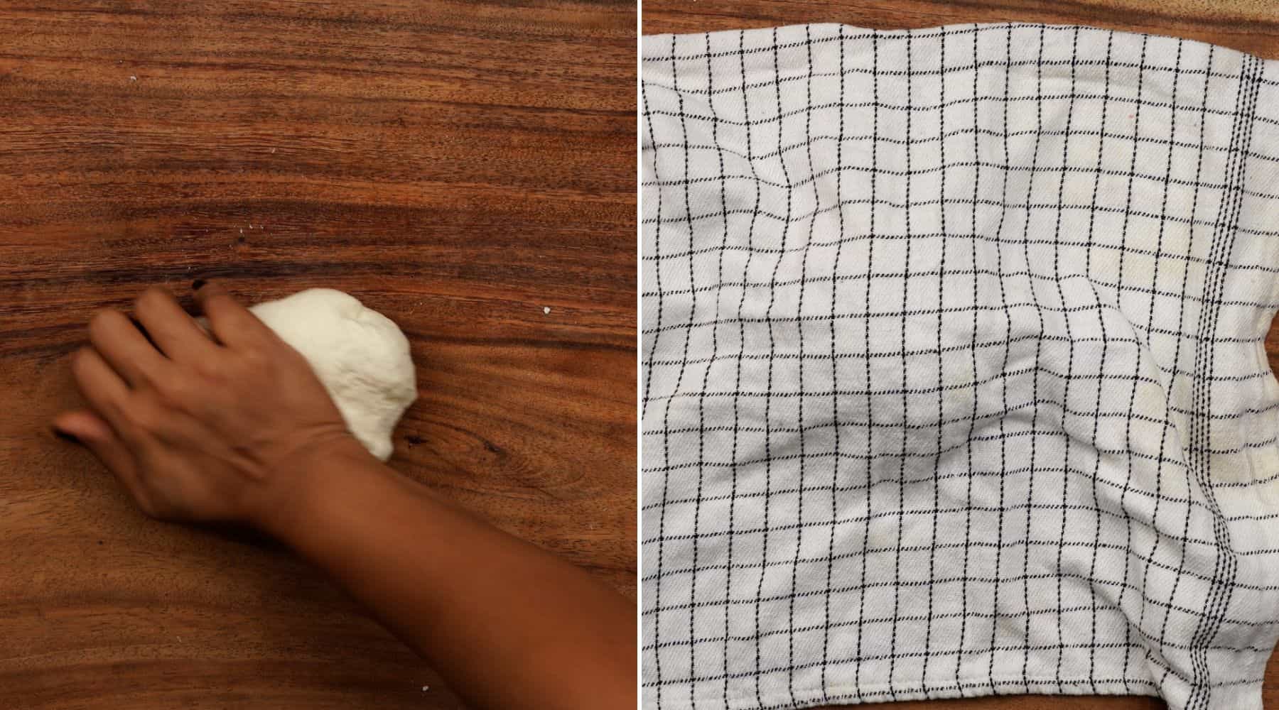 Knead the dough and rest.