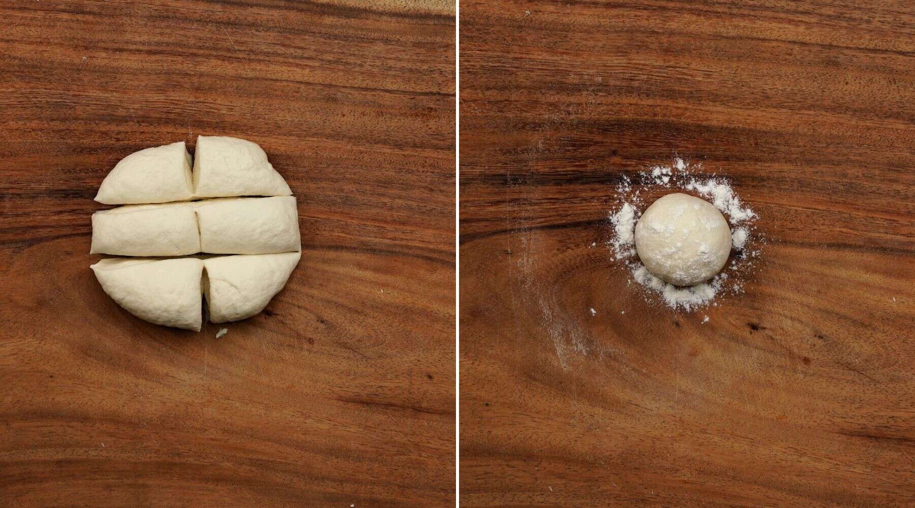 Portion the dough and roll into smooth dough balls.