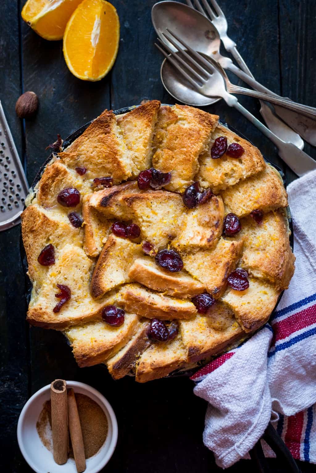 Cranberry Orange Bread Pudding Recipe | The Flavours of Kitchen