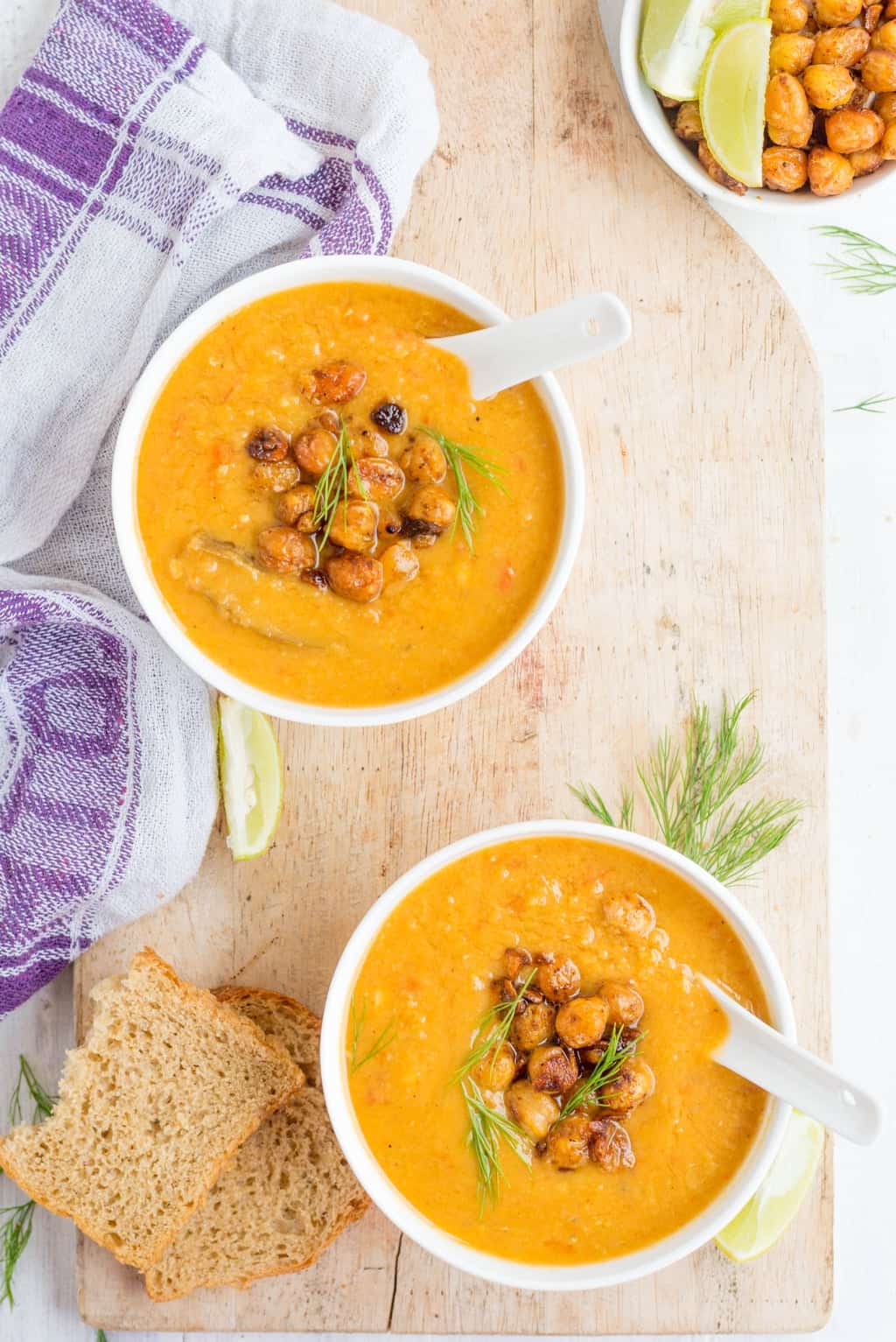 Curried Red Lentil Soup with Coconut Milk is creamy with a subtle curry flavour. This soup is rich in protein, healthy and nutritious.