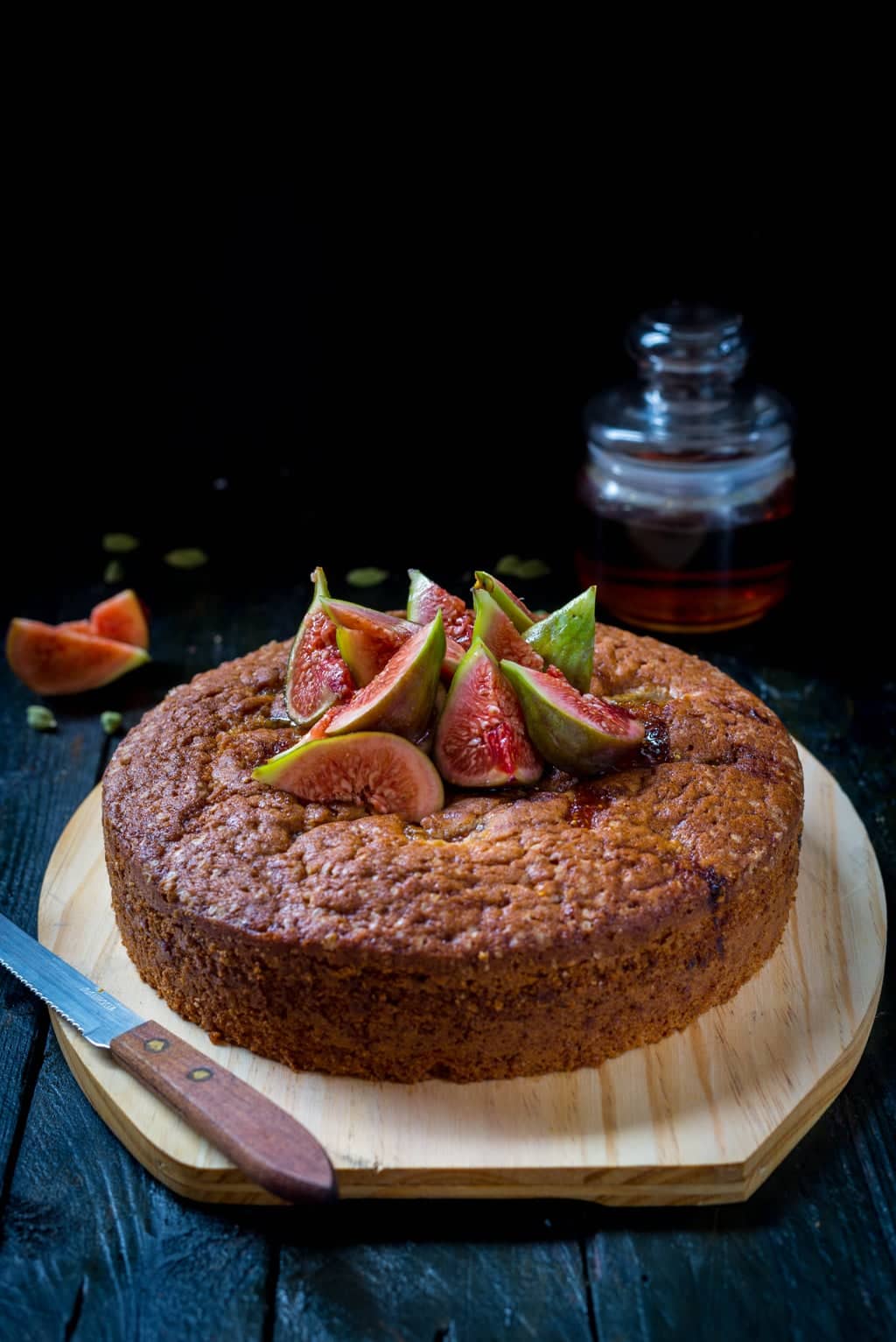 Honey Roasted Fig and Cardamom Cake Recipe | The Flavours of Kitchen