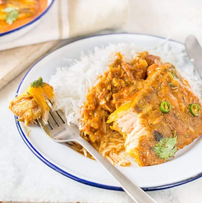 Fish In Curried Coconut Sauce Recipe The Flavours of Kitchen