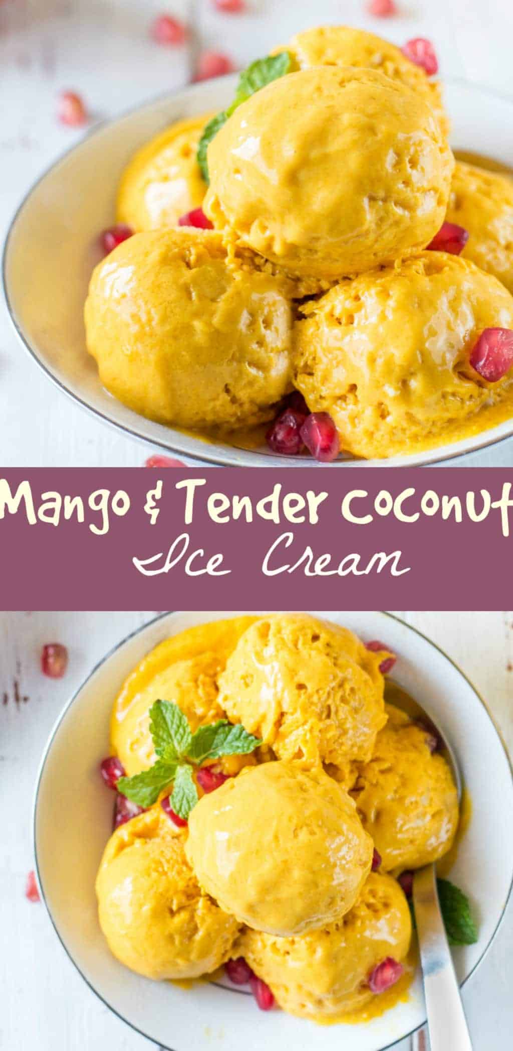 Mango and Tender Coconut Ice Cream Recipe | The Flavours of Kitchen