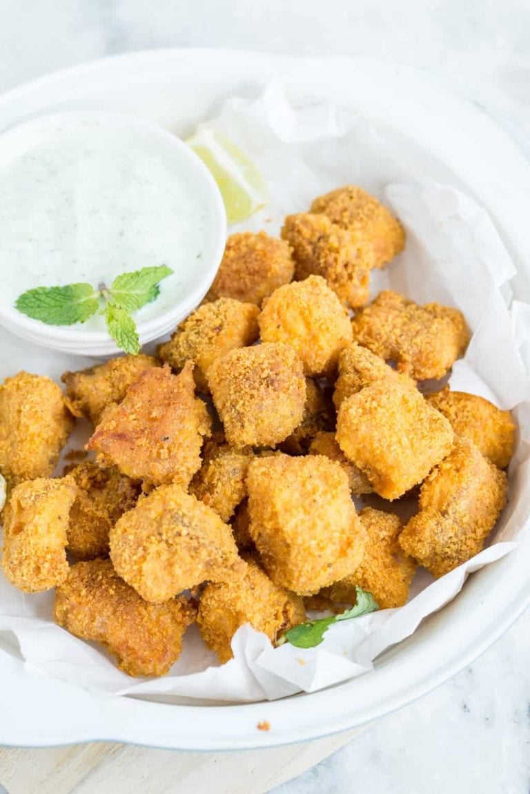 Tortilla Chips Crusted Baked Fish Bites