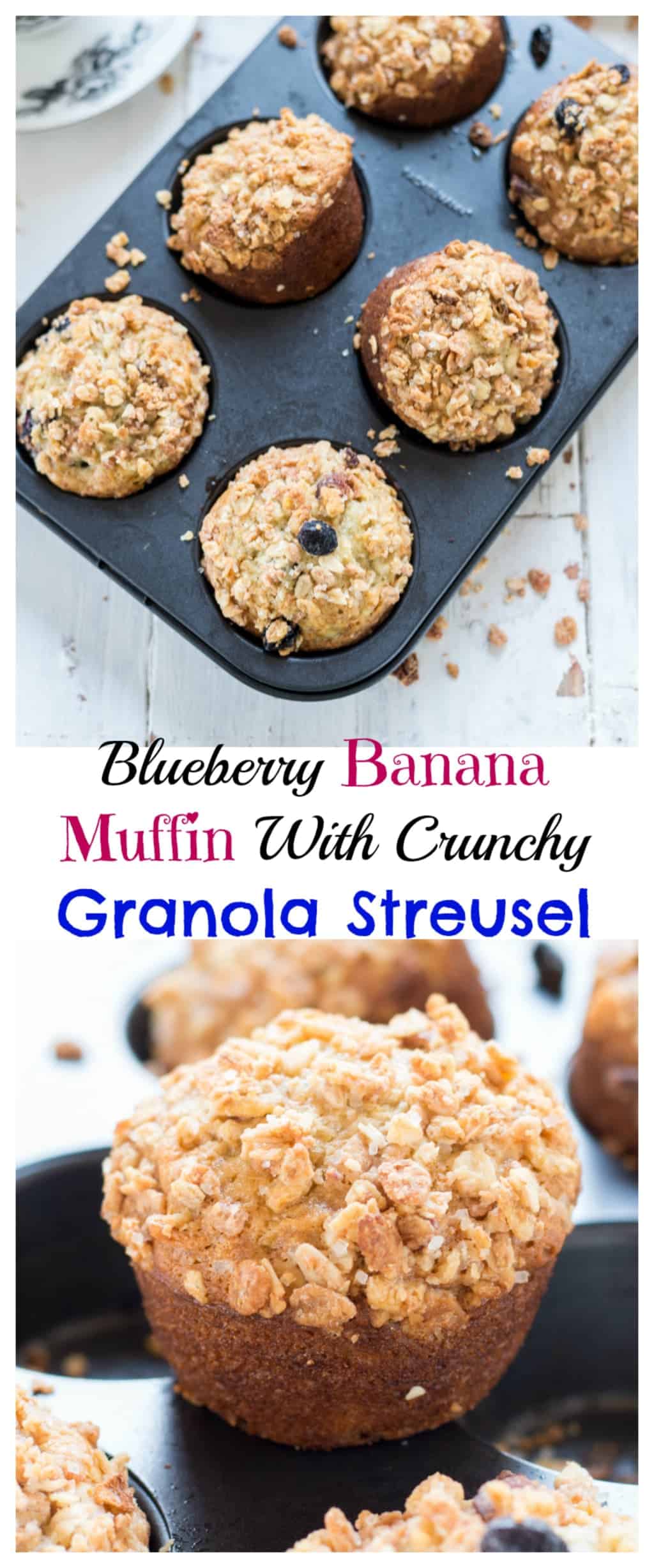 Blueberry Banana Muffin With Crunchy Granola Streusel Recipe The
