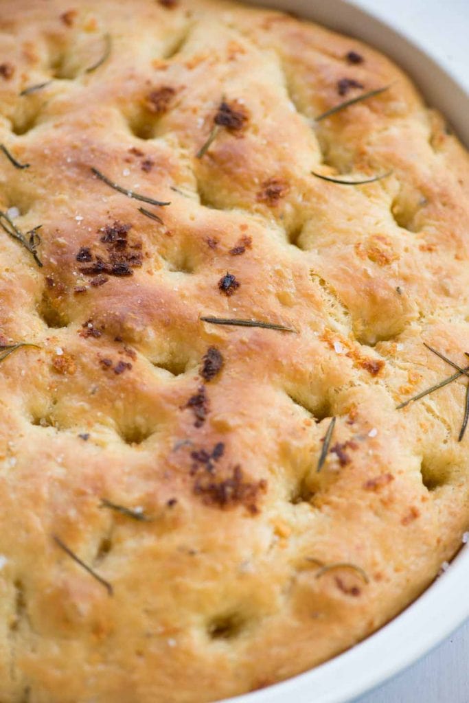 No Knead Roasted Garlic Focaccia Recipe | The Flavours of Kitchen