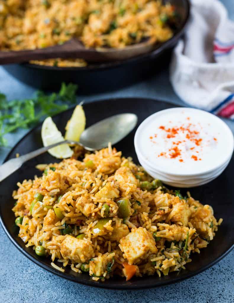 Pannner Rice Paneer Tawa Pulao {Video Recipe} - The flavours of kitchen