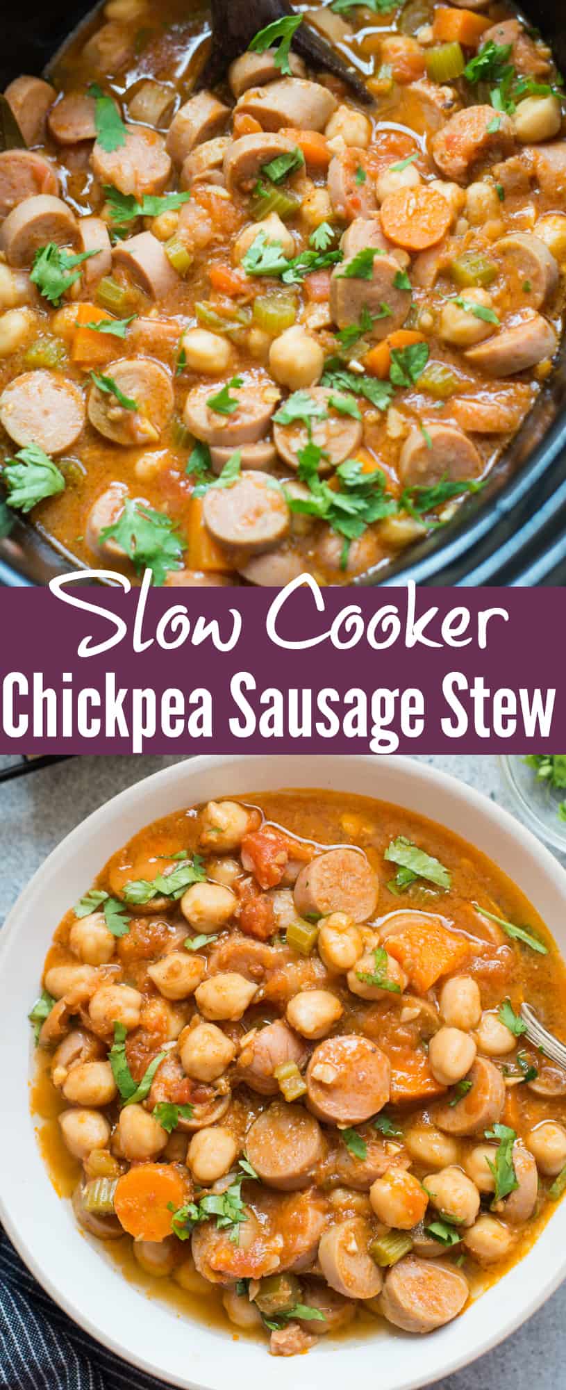 SLOW COOKER CHICKPEA SAUSAGE STEW | The flavours of kitchen