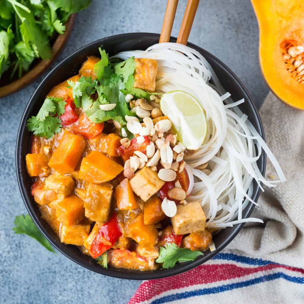 Thai red curry store with butternut squash