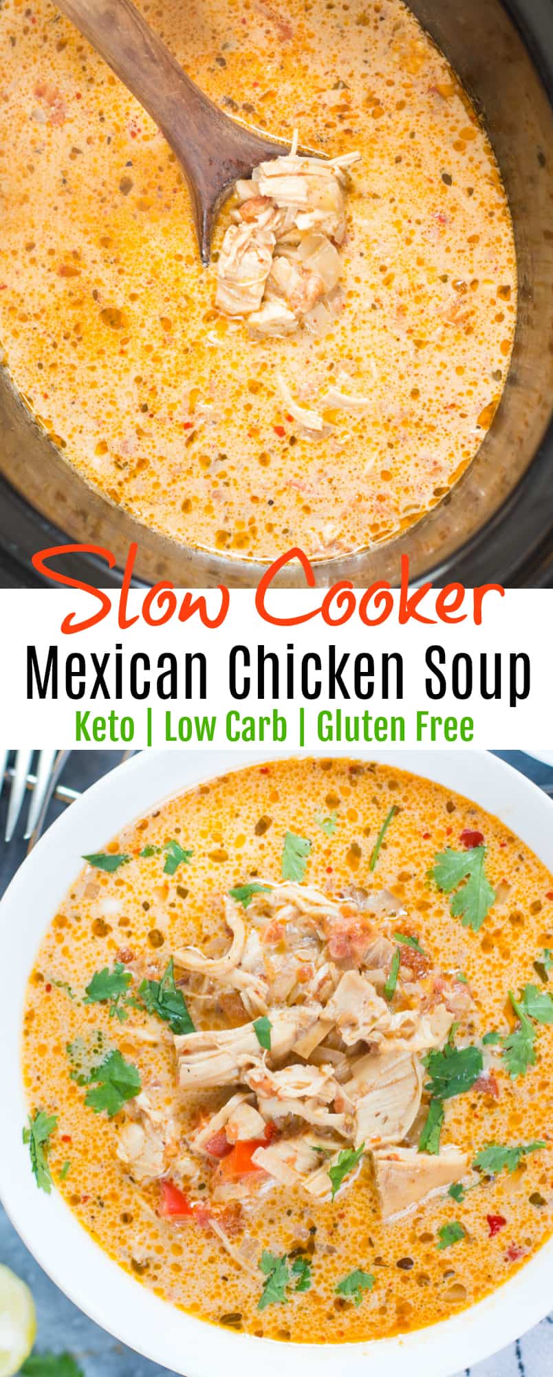 Slow Cooker Mexican Chicken Soup | The flavours of kitchen