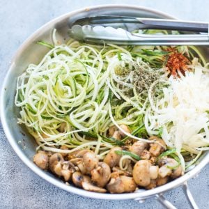 Garlic Parmesan Mushroom Zoodles