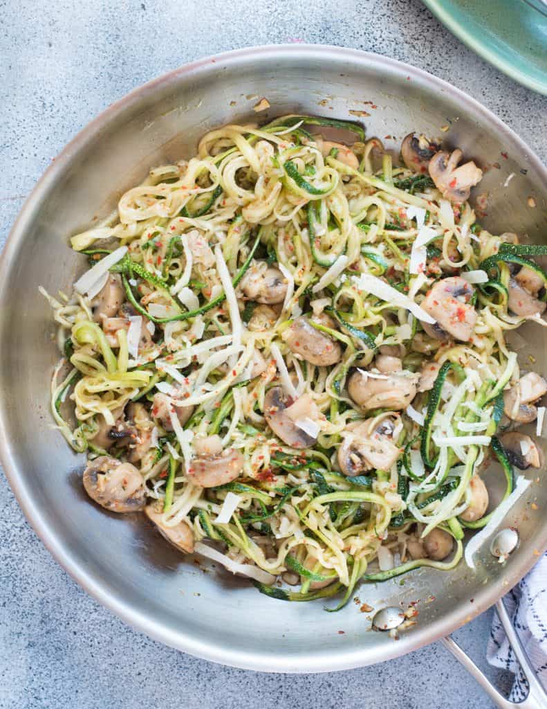 Garlic Parmesan Mushroom Zoodles The flavours of kitchen