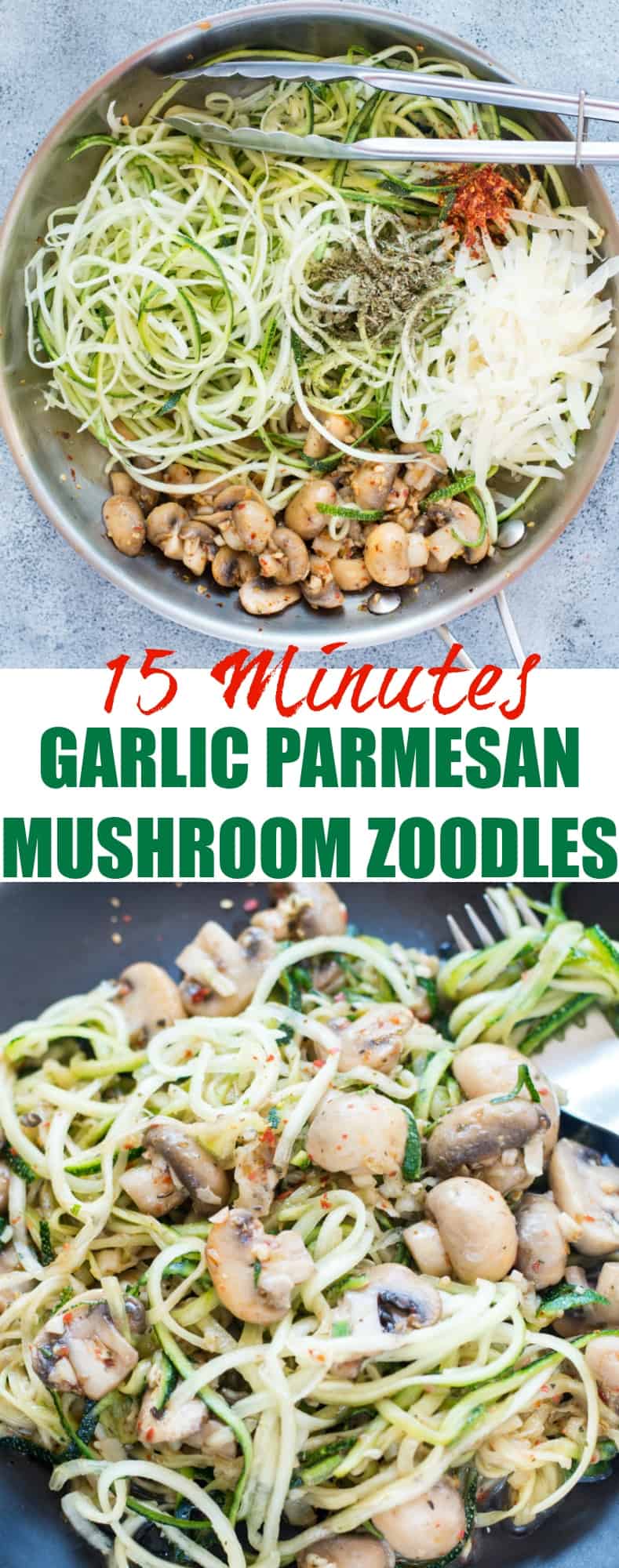 GARLIC PARMESAN MUSHROOM ZOODLES | The flavours of kitchen