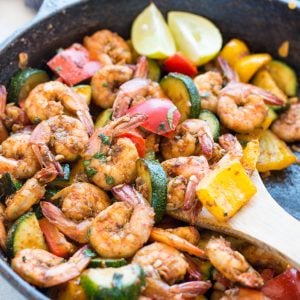 Roasted Cast Iron Shrimp with Herb Butter