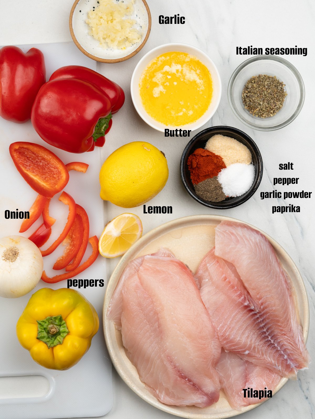 Ingredients for Baked tilapia