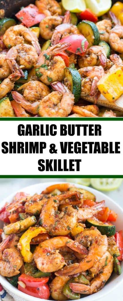 Easy Garlic Butter Shrimp And Vegetable Skillet - The flavours of kitchen