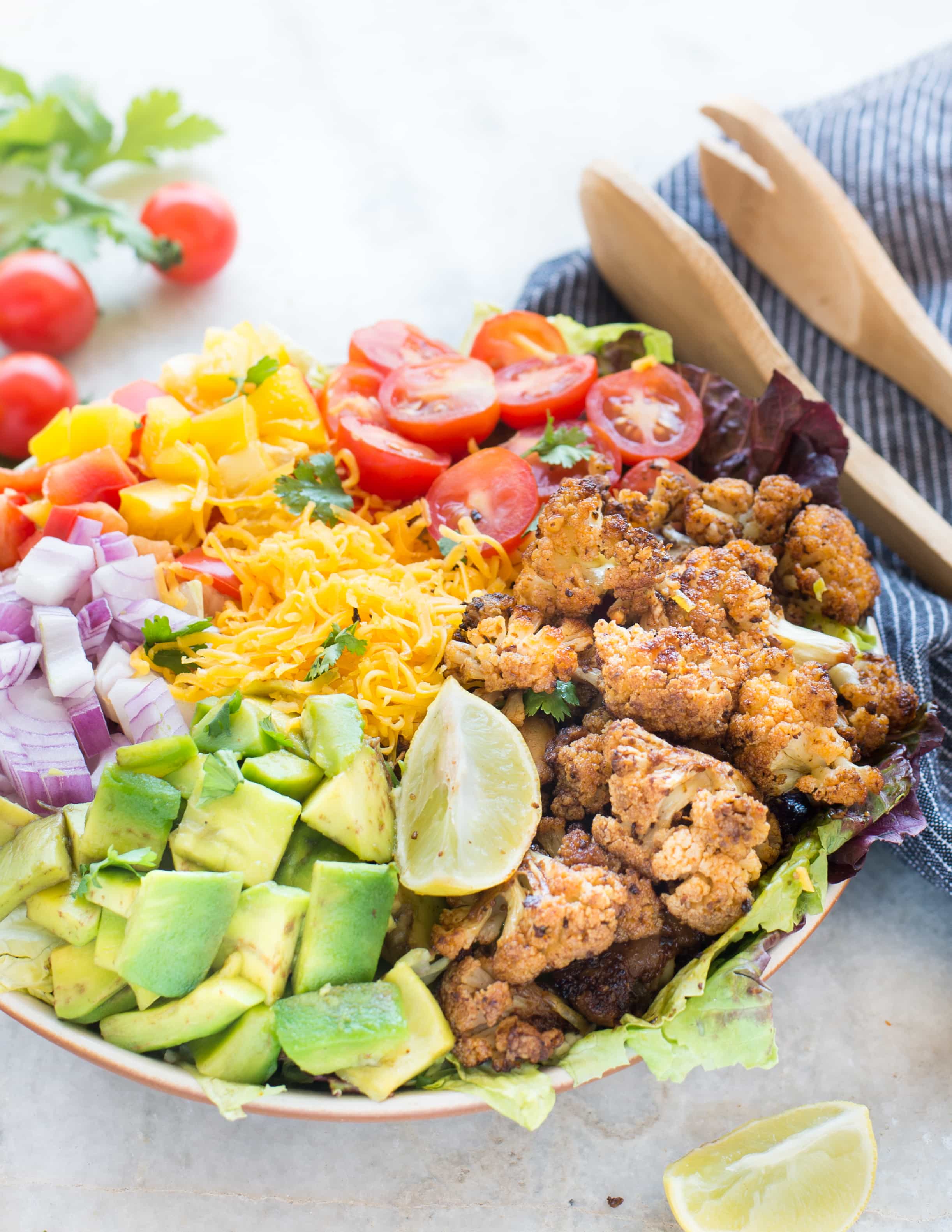 Healthy Taco Salad with Cauliflower - Low Carb - The flavours of kitchen