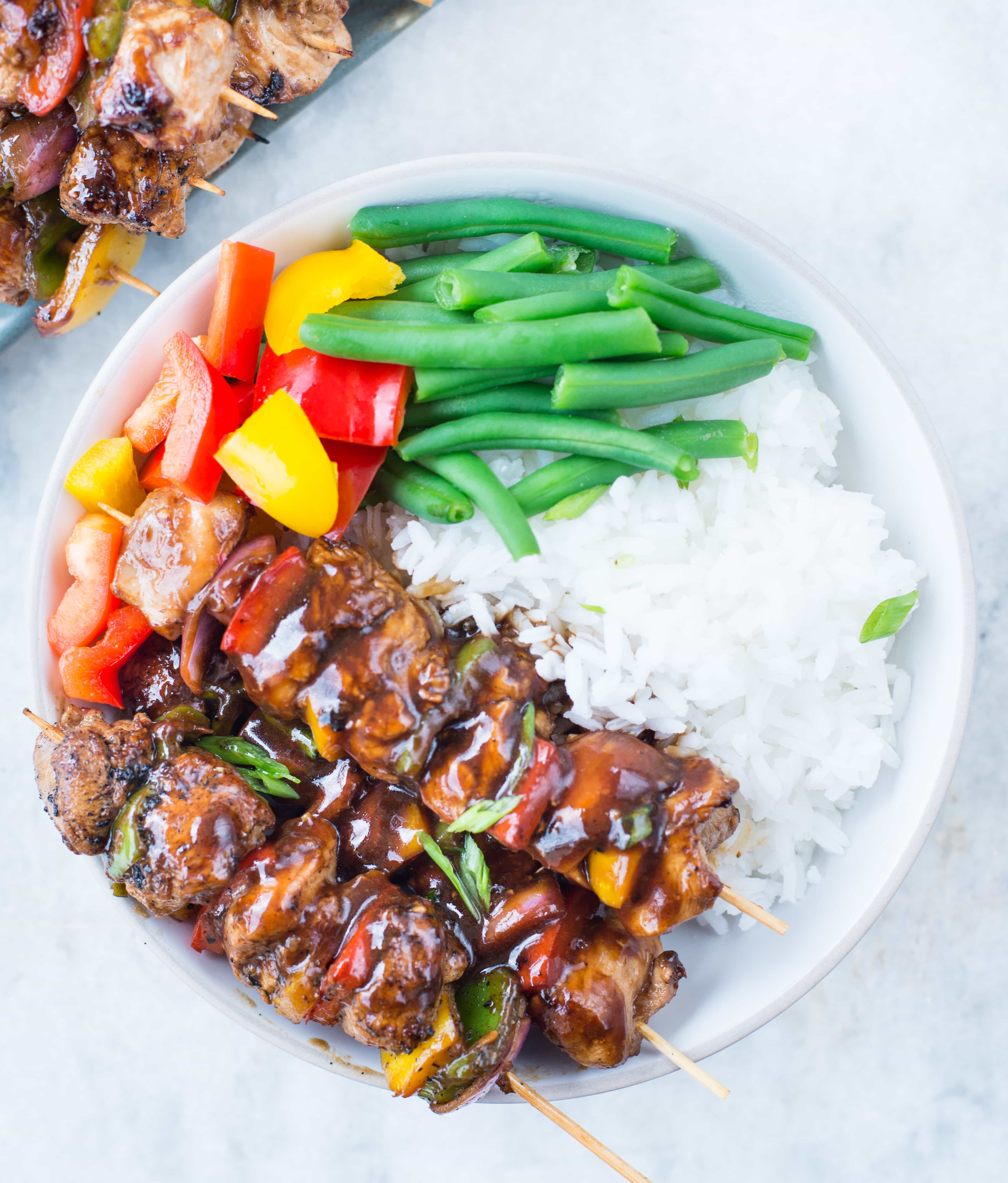 These amazing Teriyaki Chicken Skewers with sweet and savoury Teriyaki Sauce are absolutely delicious. Tender Chicken, crunchy peppers and Onion, these grilled chicken skewers are perfect appetizers for your summer barbecue. 