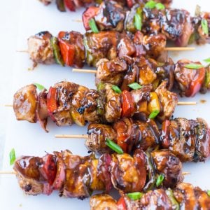 Grilled Teriyaki Chicken Skewers - The Country Cook