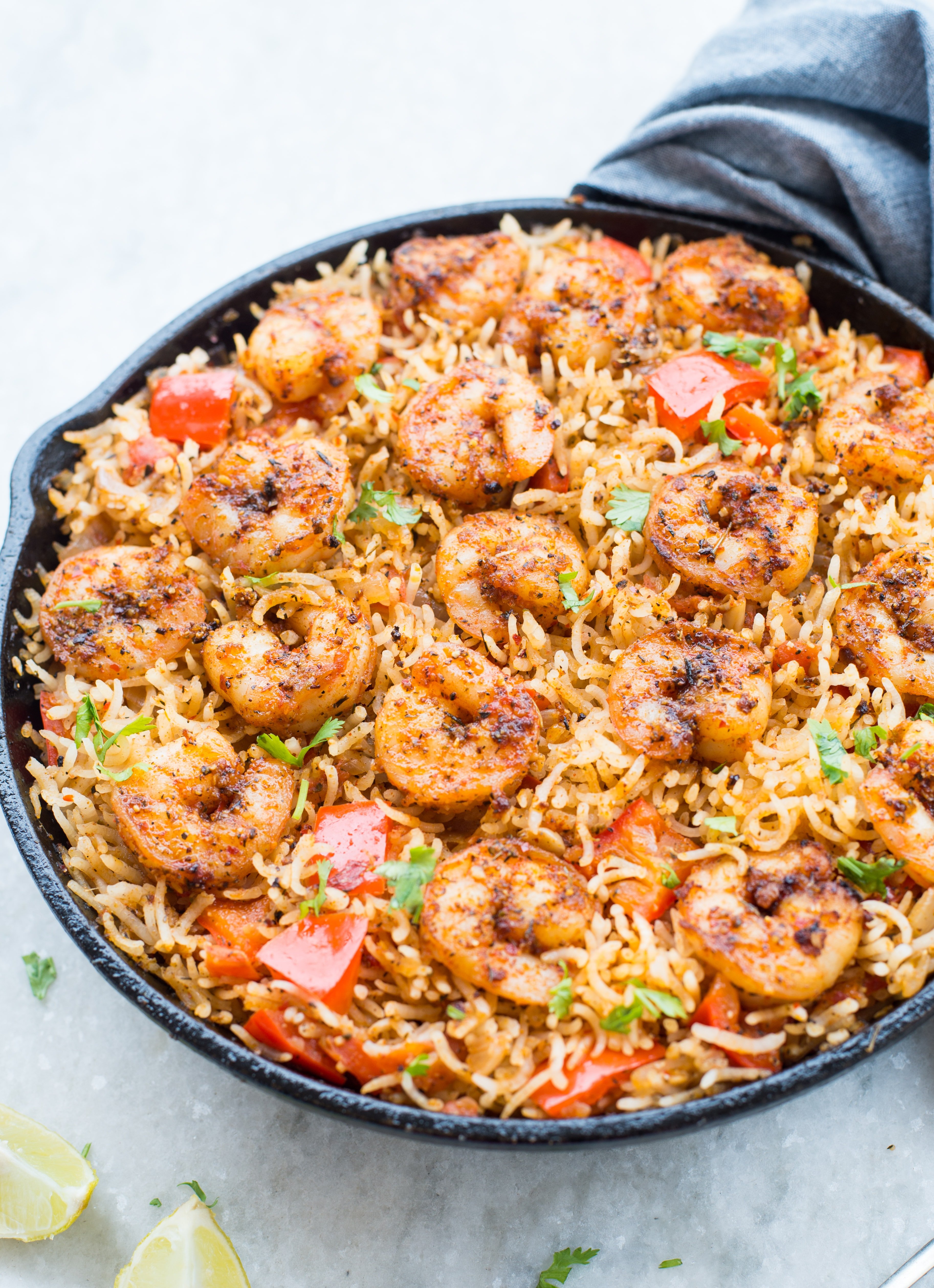 Cajun Shrimp and Rice Skillet are that one pan dinner recipe, your family is going to love. It is spicy with lots of flavour from Cajun Spice. A perfect Shrimp and rice recipe, that takes less than 30 minutes from stove to table.