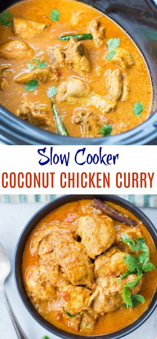 SLOW COOKER COCONUT CHICKEN CURRY - The flavours of kitchen
