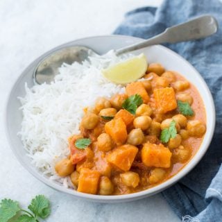 You need only 20 minutes to make this delicious Instant pot Sweet Potato Chickpea Curry. This fragrant and delicious Sweet Potato Curry made in the Instant Pot is Gluten-free and Vegan.