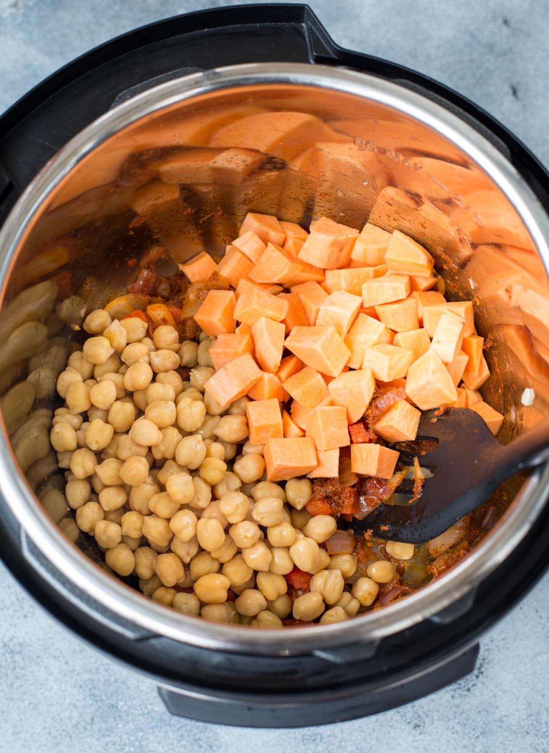 You need only 20 minutes to make this delicious Instant pot Sweet Potato Chickpea Curry. This fragrant and delicious Sweet Potato Curry made in the Instant Pot is Gluten-free and Vegan.