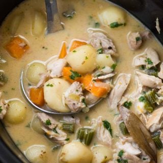 Homemade Crockpot Chicken Stew is loaded with vegetables and is gluten-free. Coconut milk makes it thick and creamy. It is the only comfort food you would need to cosy up to on a cold winter night.