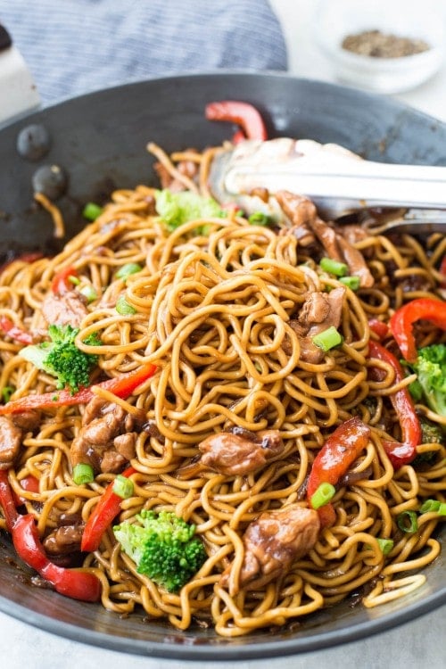 This Easy Ramen Noodle recipe with chicken and flavorful stir-fry sauce takes only 20 minutes to make and is a perfect mid-week dinner.