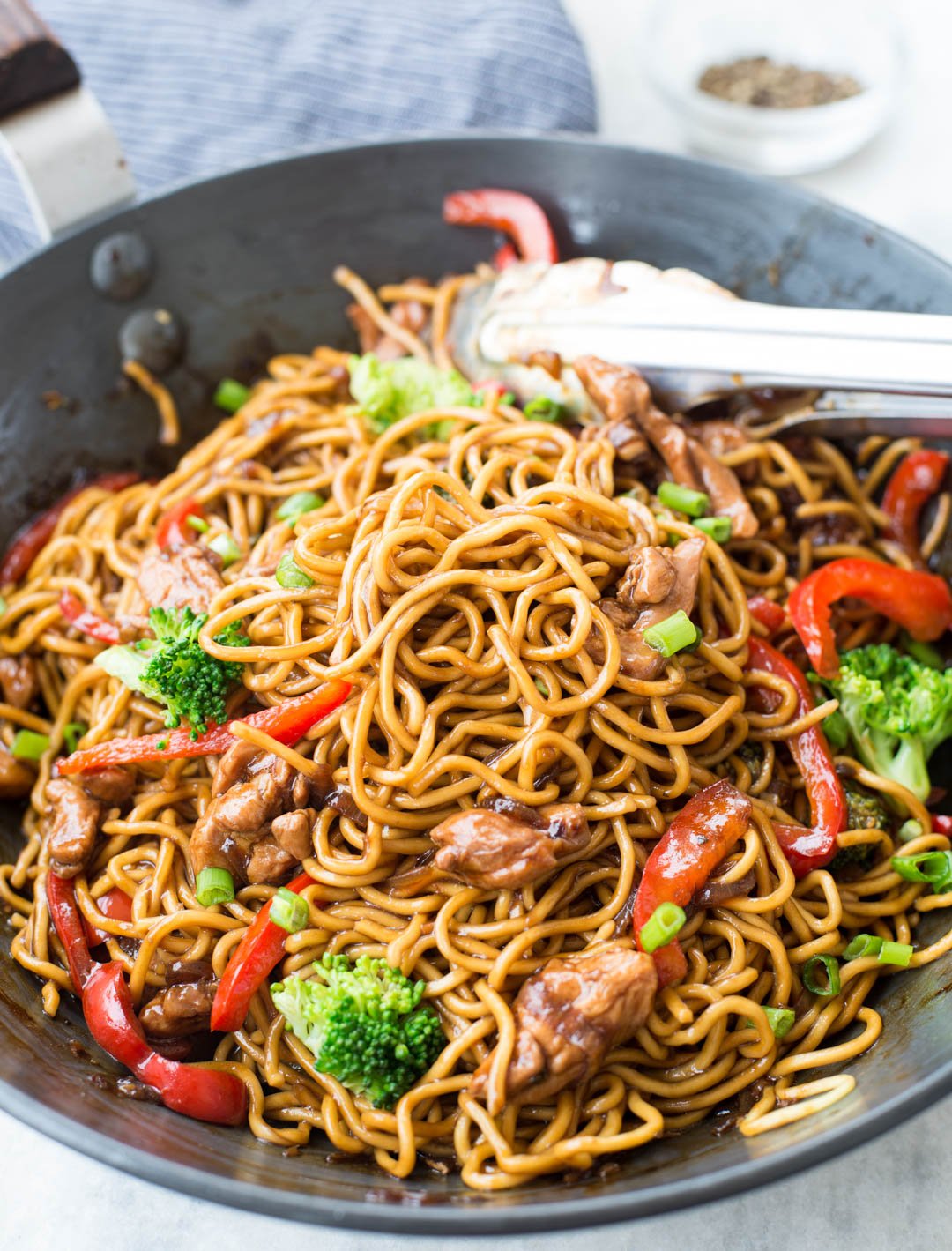 This Easy Ramen Noodle recipe with chicken and flavorful stir-fry sauce takes only 20 minutes to make and is a perfect mid-week dinner.