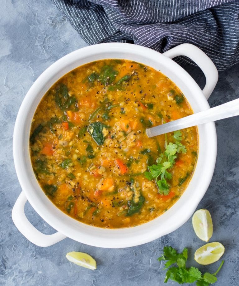Red Lentil Soup With Spinach