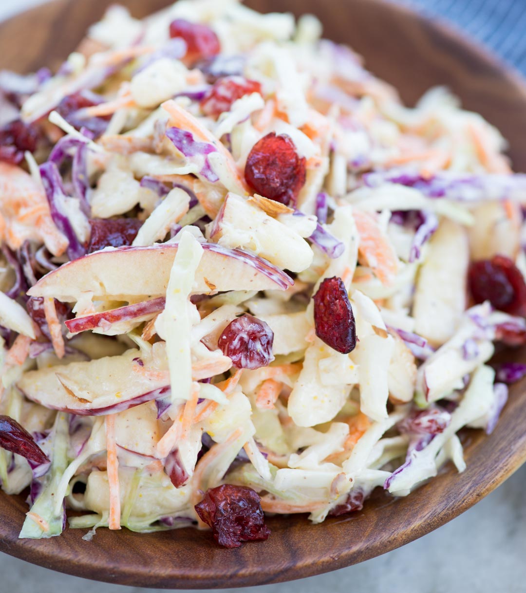 Creamy Apple Slaw With Cranberries The Flavours Of Kitchen