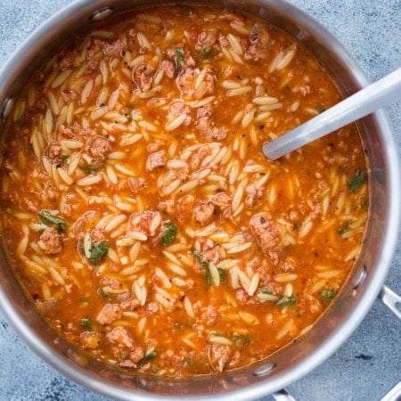 Italian Sausage & Orzo Soup - The flavours of kitchen