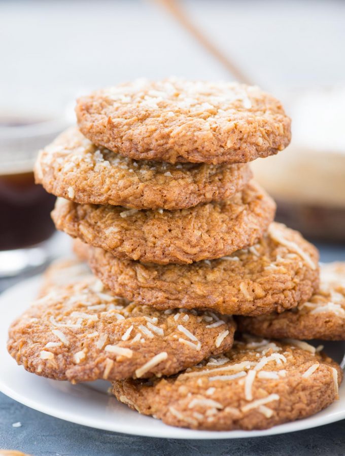Chewy Coconut Cookies with Brown Butter has a nutty flavour from Brown butter and toasted Coconuts flakes. These easy to bake Coconut Cookies have a crispy edge and a soft chewy centre.