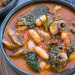 This White Bean Soup with Mushroom and Kale in Tomato based broth is so hearty and delicious. You need only one pot and 20 minutes to make this Soup. Also vegan and gluten-free.