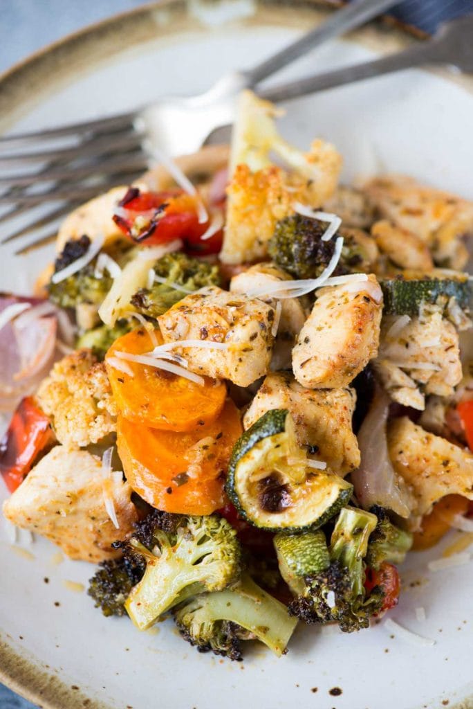 Oven Roasted Vegetables With Chicken