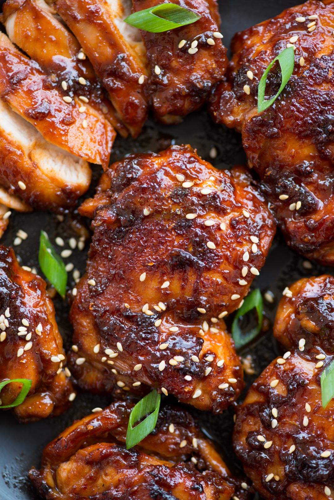 Korean Chicken made with Gochujang, soy sauce based marinade is bold in flavours and really easy to make. Chicken thigs coated in a sticky sweet and spicy sauce and cooked until juicy.