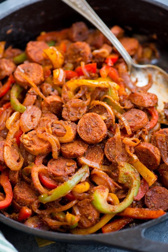 Cajun Sausage and Pepper Skillet - The flavours of kitchen