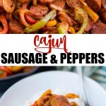 This Cajun Sausage and peppers skillet with caramelized onions, Crunchy peppers,  is so flavourful. You need less than 30 minutes and one pan to make this dinner on a busy weeknight.