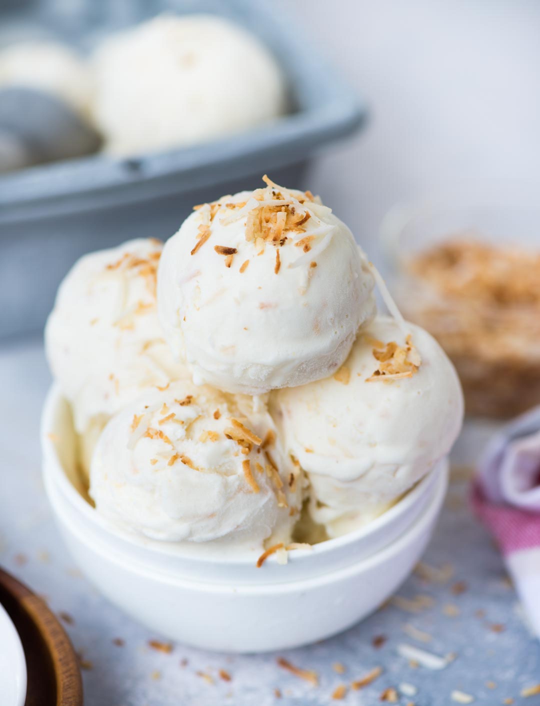 Coconut Ice Cream (No Ice Cream Maker) 