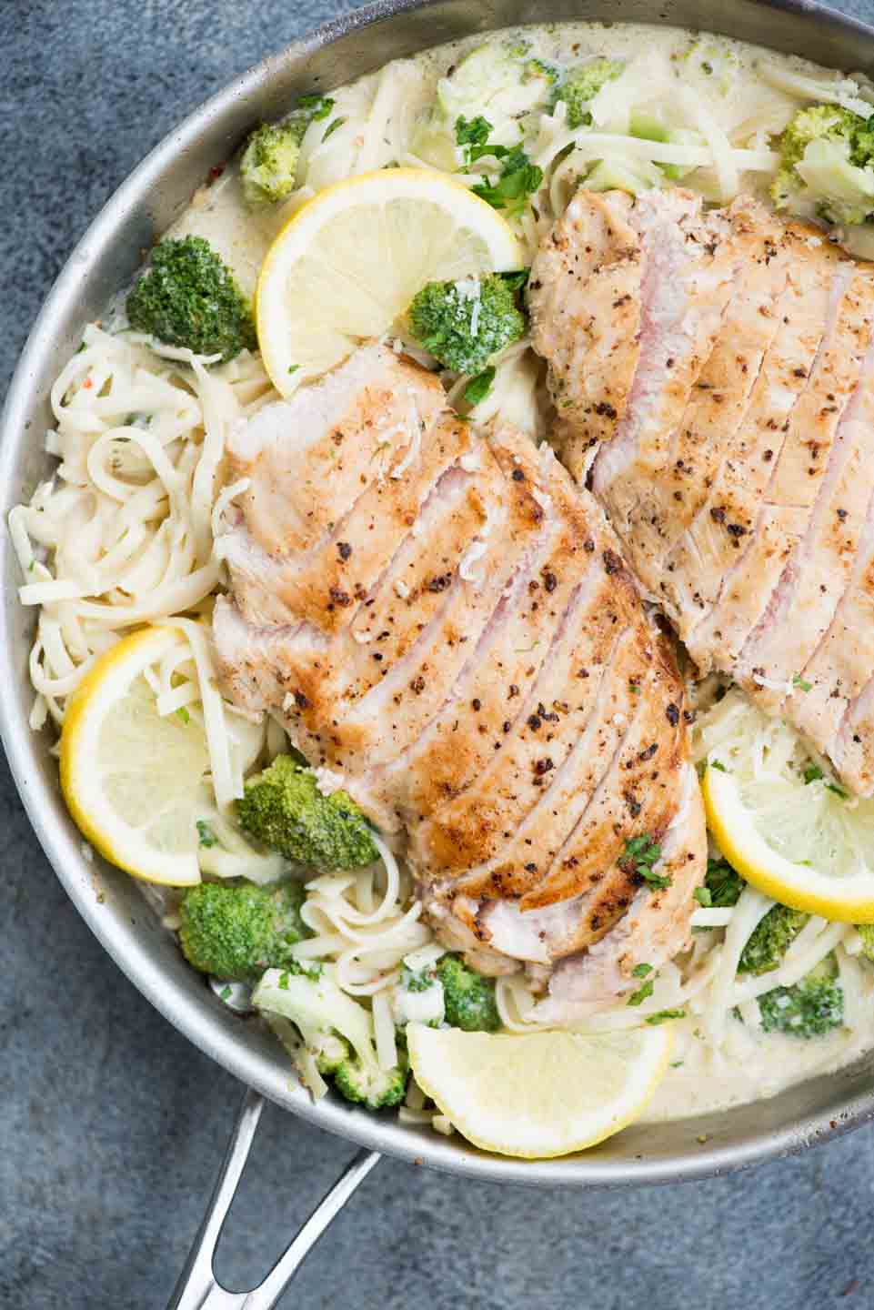 Chicken Broccoli Pasta with incredibly creamy lemon parmesan sauce is light and refreshing. A filling dinner ready in just 30 minutes.