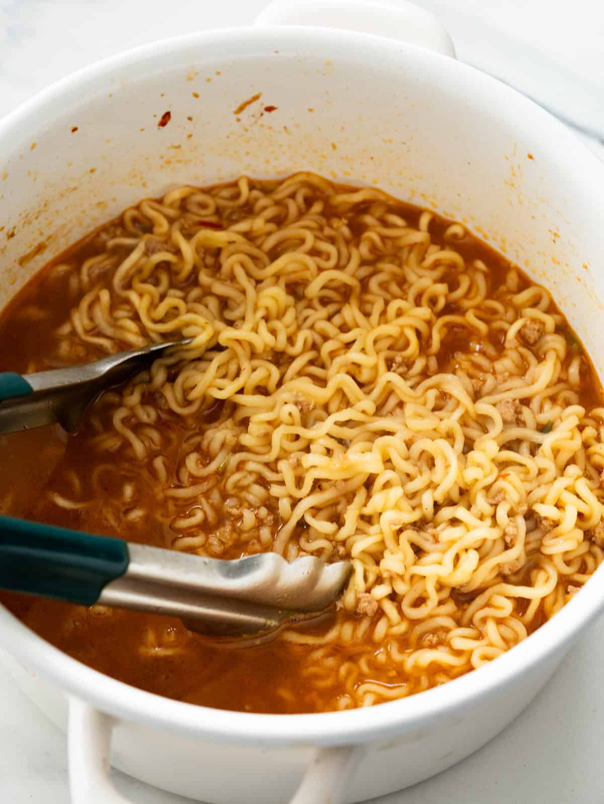 Ramen in spicy pork broth.
