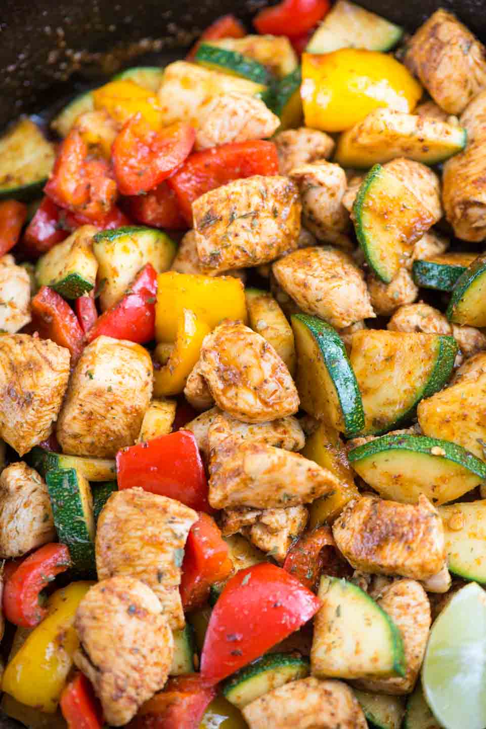 Healthy Chicken Skillet with Cajun Potatoes and Veggies