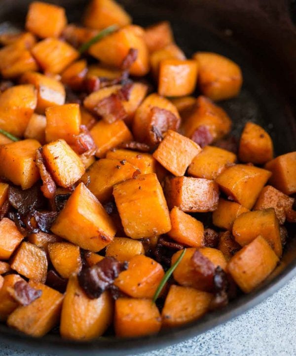 Maple Bacon Sweet Potato Hash - The flavours of kitchen
