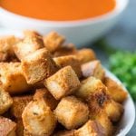 These buttery Crunchy homemade croutons are going to be a game changer for your soups and salads. Easy to make, tastes amazing and can be made in different flavours. 
