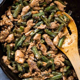 Packed with umami, this Chicken and Beans Stir Fry made with Chicken thighs, green beans tossed in a flavorful stir fry sauce.