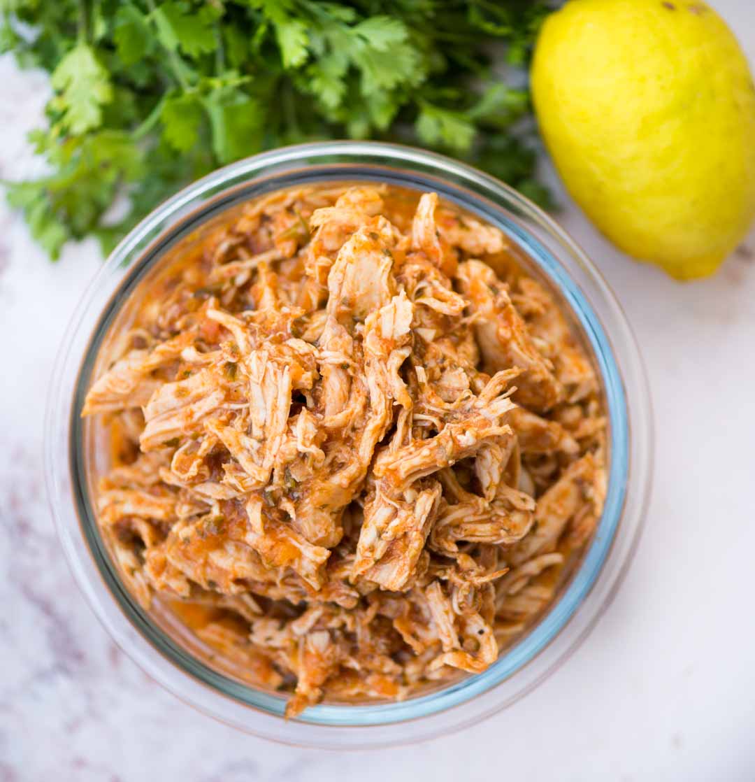 Instant Pot Shredded Chicken is moist, juicy and quick to make. I have 6 exciting flavours of shredded chicken along with the video for you, perfect to add in salads, soups, wraps, tacos or anything that calls for cooked chicken.