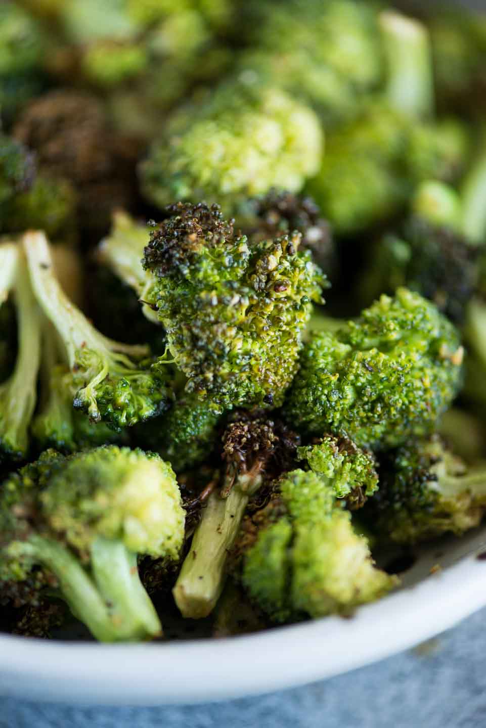 Close up shot - Roasted and charred Broccoli